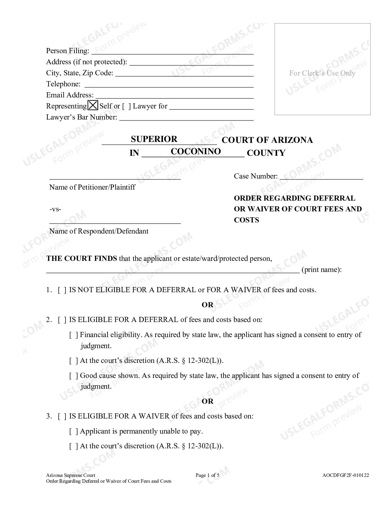 Preview Filing and Other Fees Help Packet