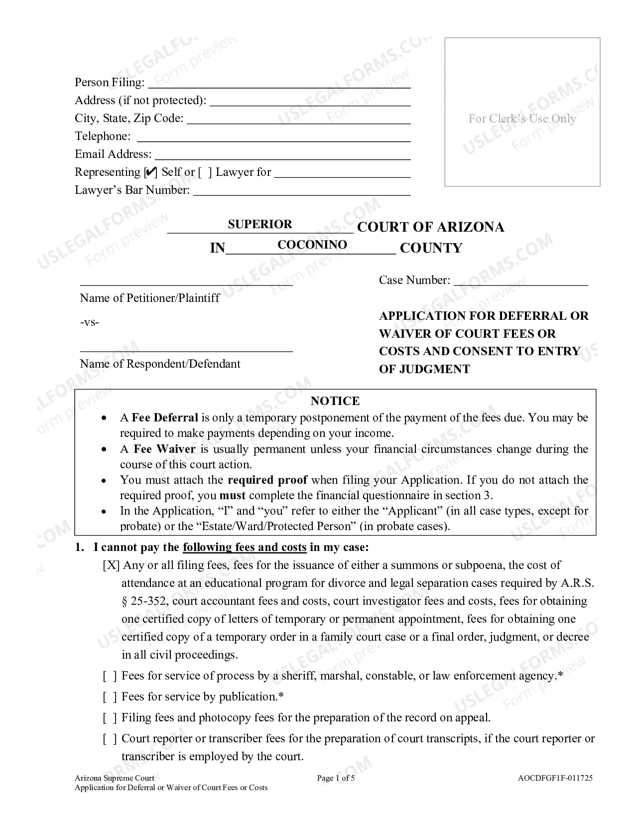 Preview Filing and Other Fees Help Packet
