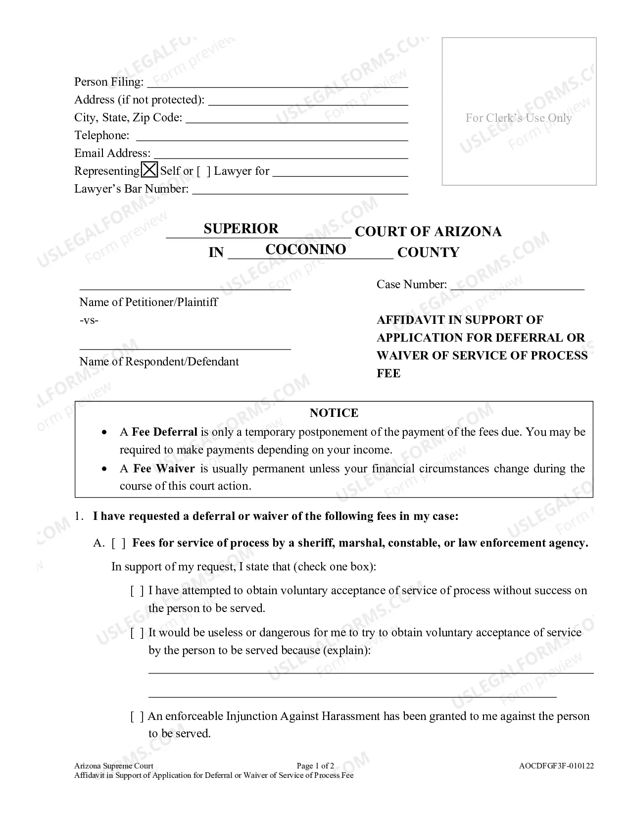 Preview Filing and Other Fees Help Packet