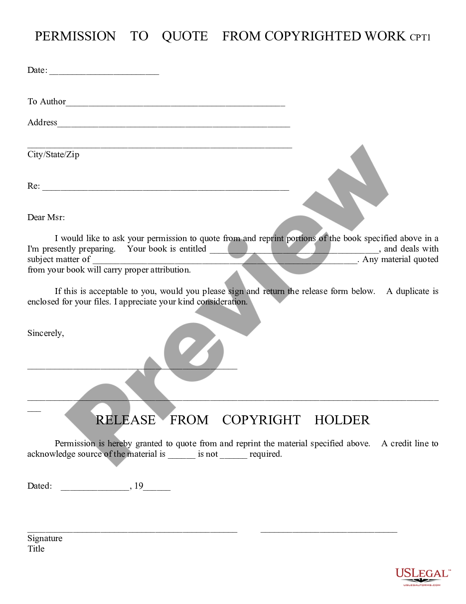 form Quote from Copyrighted work preview