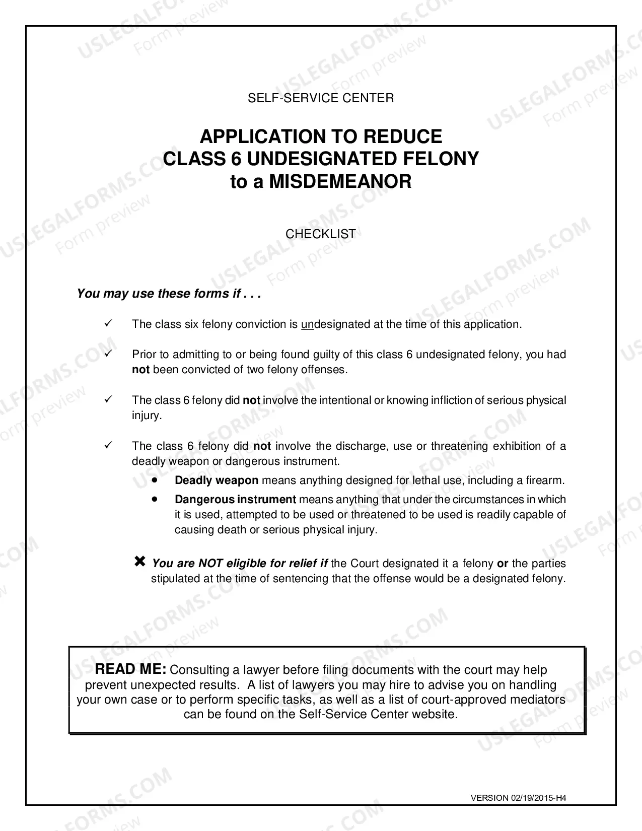 Preview Felony to Misdemeanor