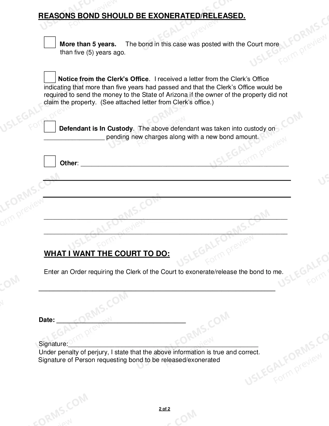 Preview Motion to Exonerate Bond