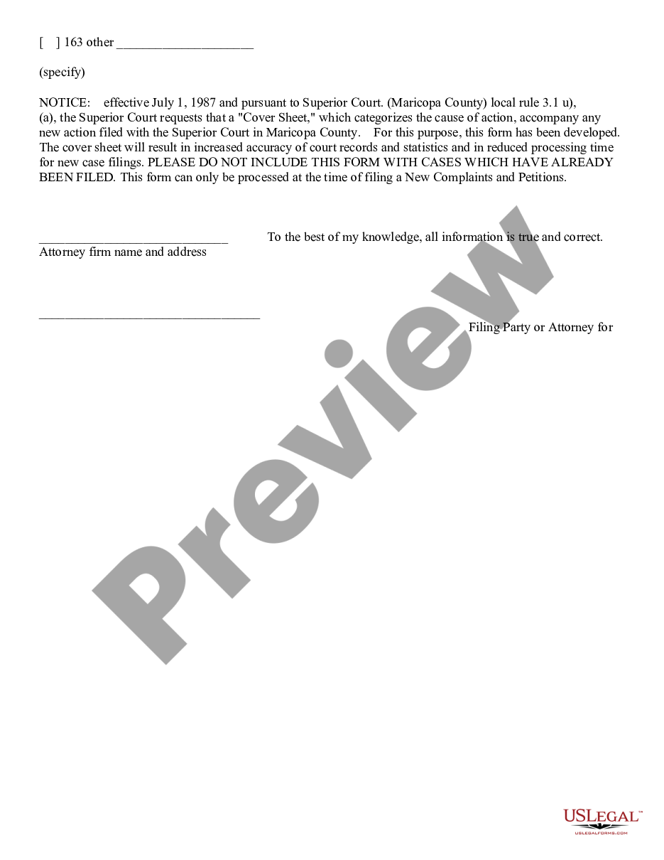 page 2 Civil Cover Sheet - Entry and Detainer preview
