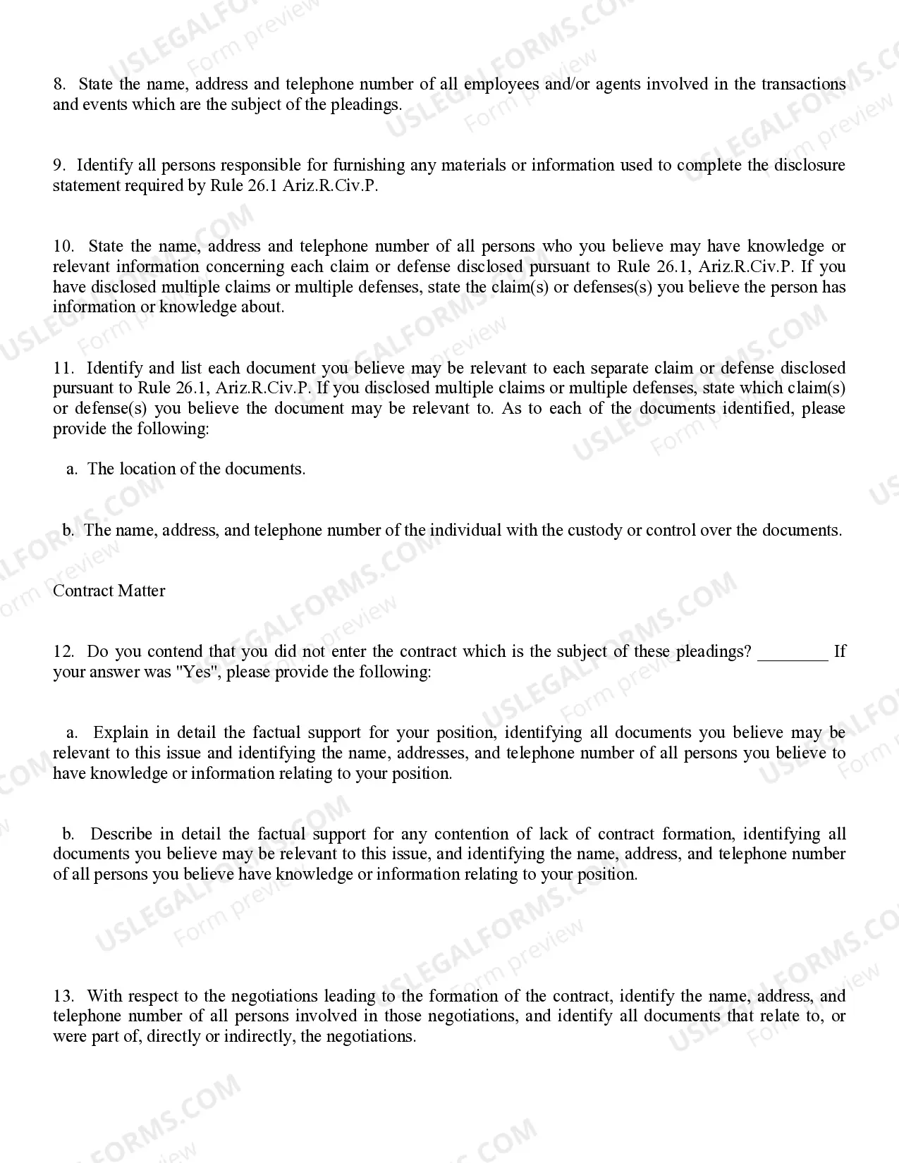 Preview Contract Interrogatory