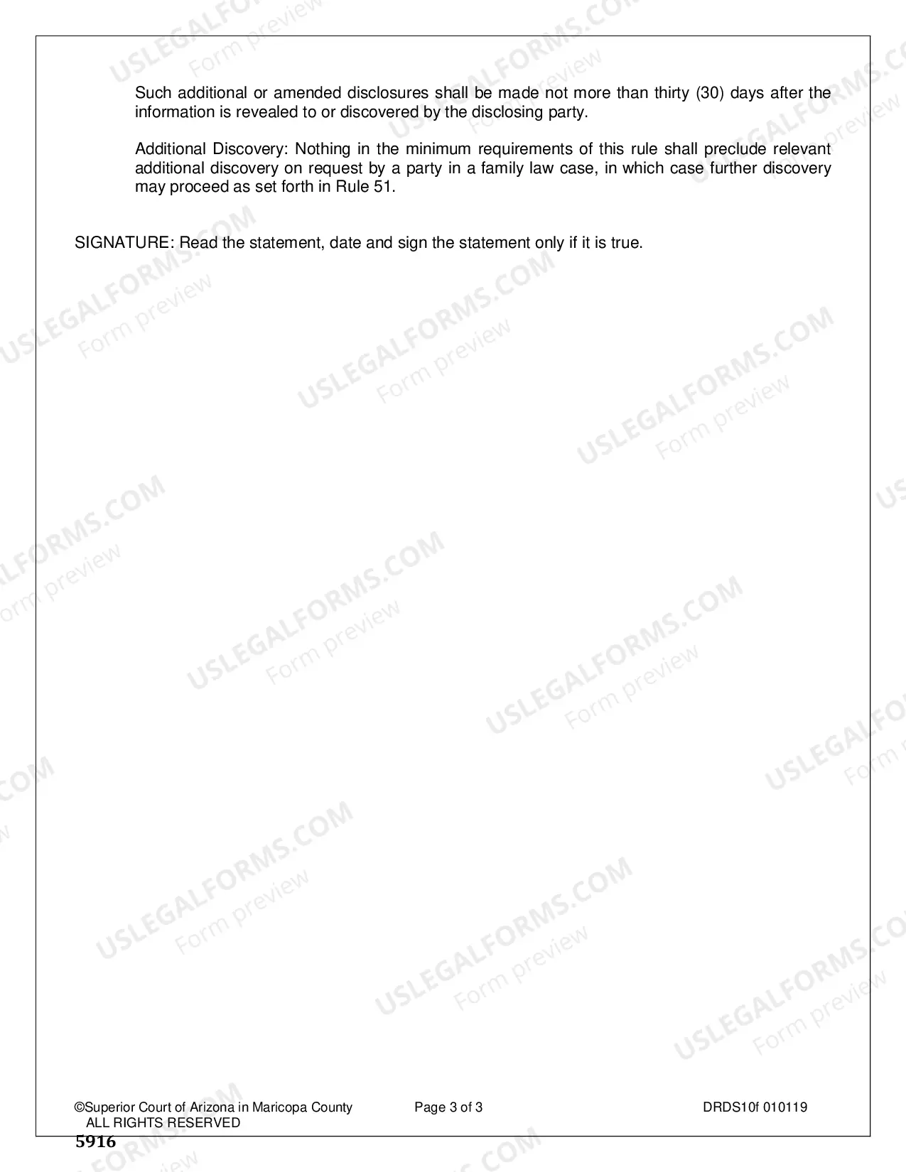 Preview Disclosure Statement