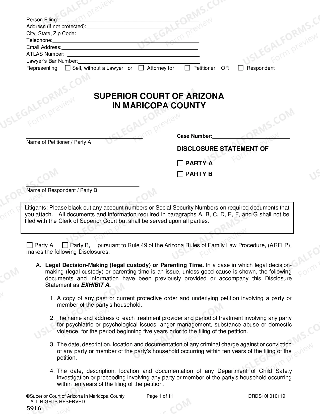 Preview Disclosure Statement