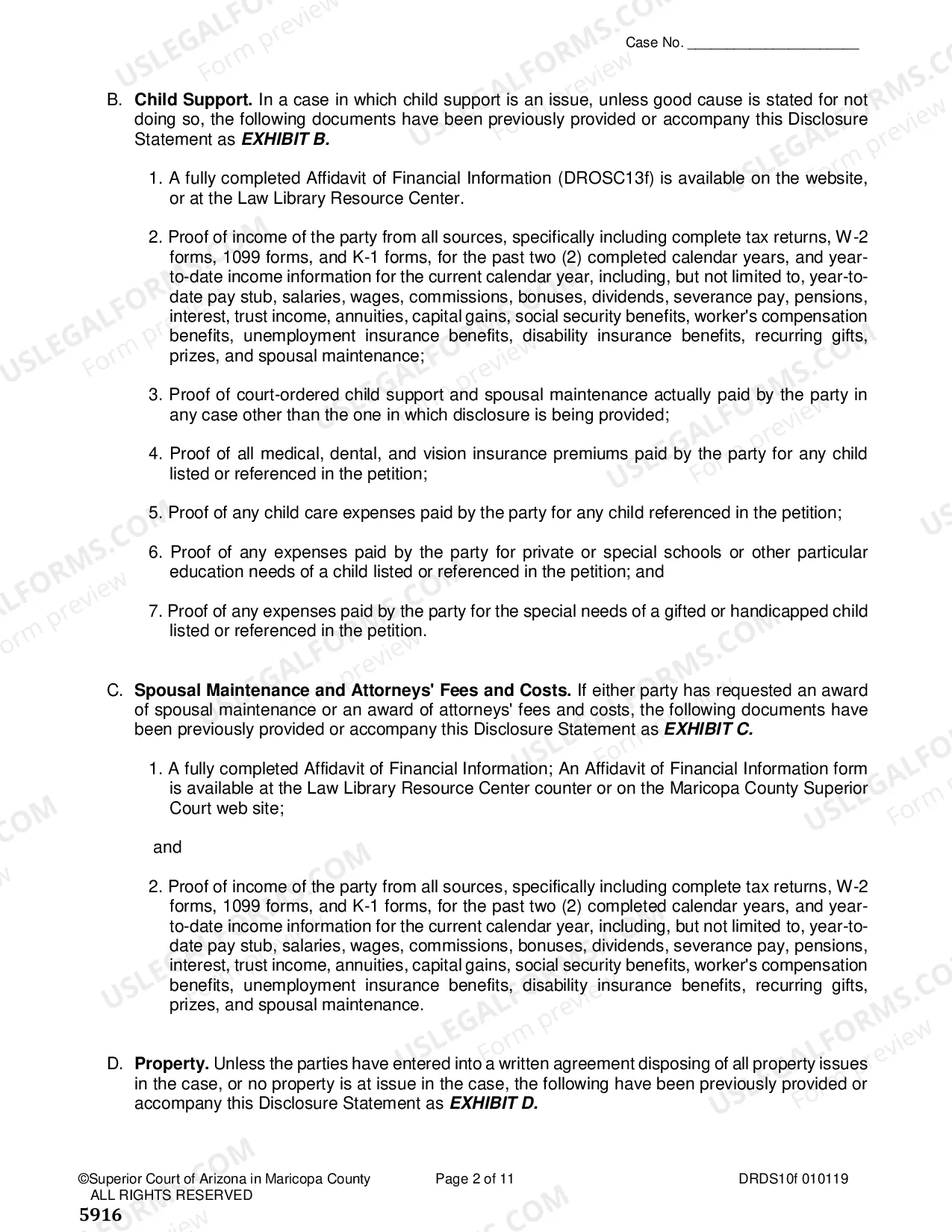 Preview Disclosure Statement