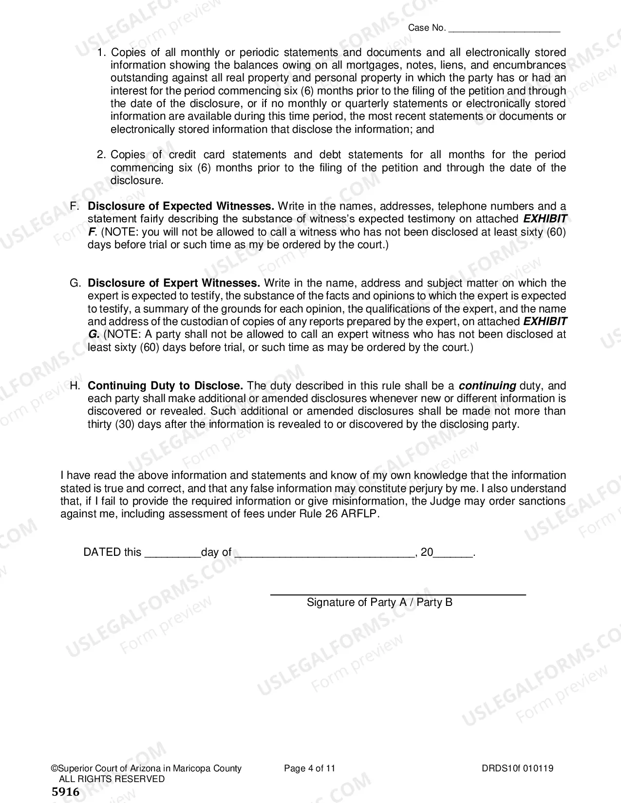 Preview Disclosure Statement