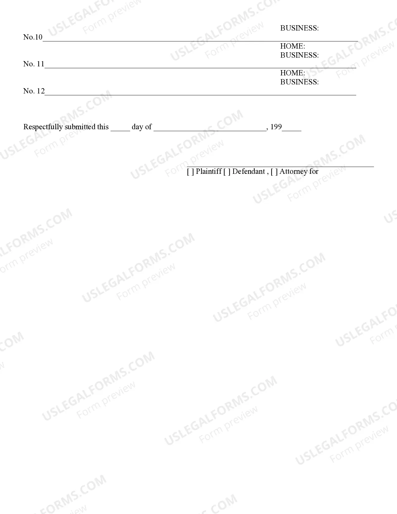 Preview Witness Worksheet