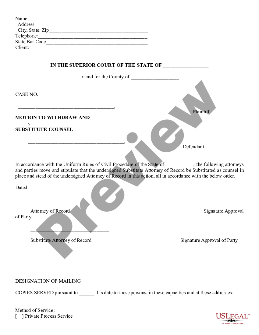 What Is Substitution Of Counsel And Withdrawal Of Attorney