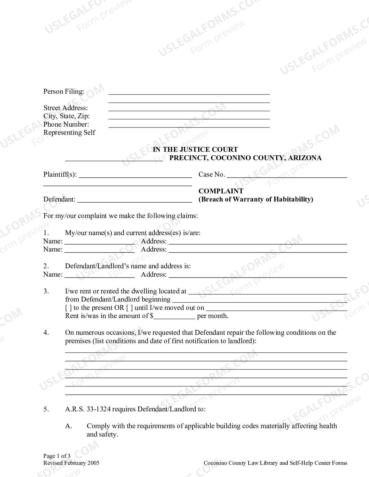 Maricopa Arizona Complaint US Legal Forms