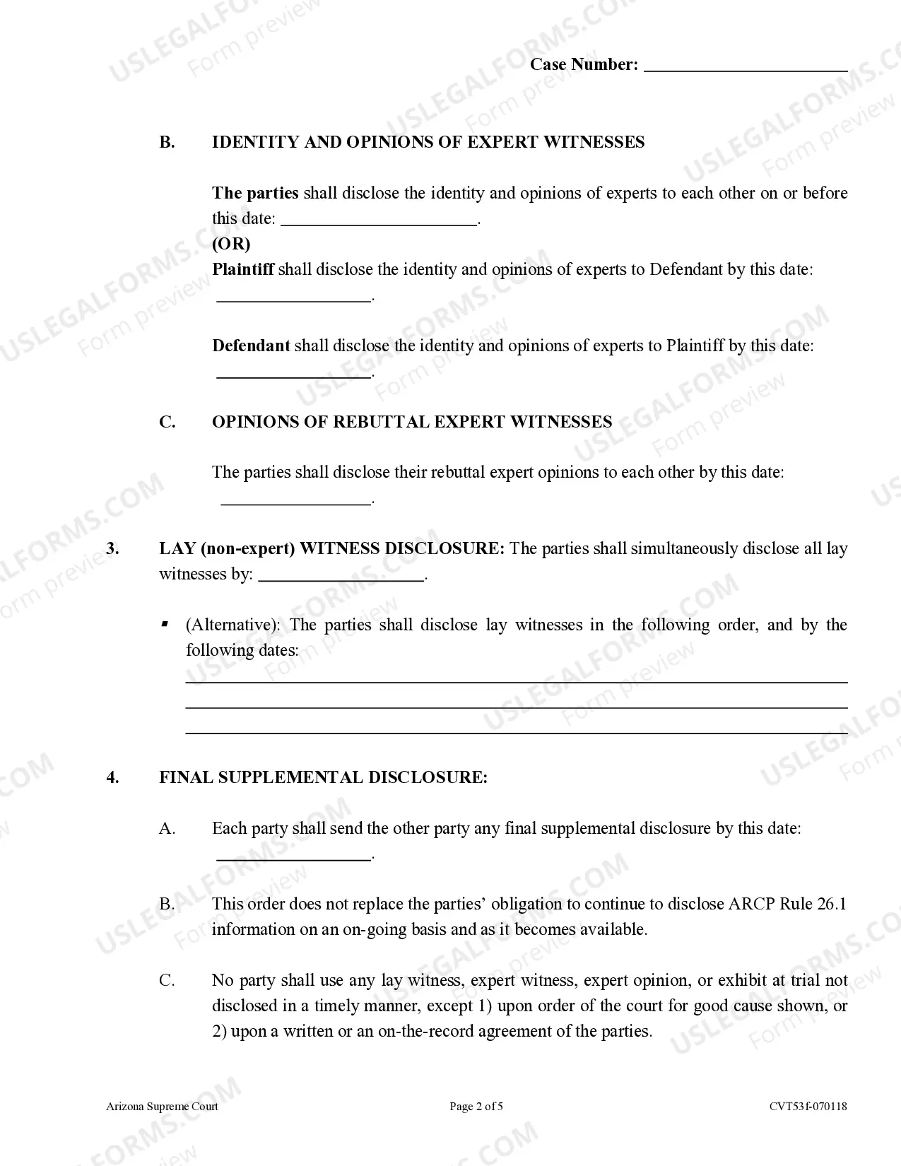 Preview Civil Proposed Scheduling Order - General Jurisdiction Court - Claims over $10,000