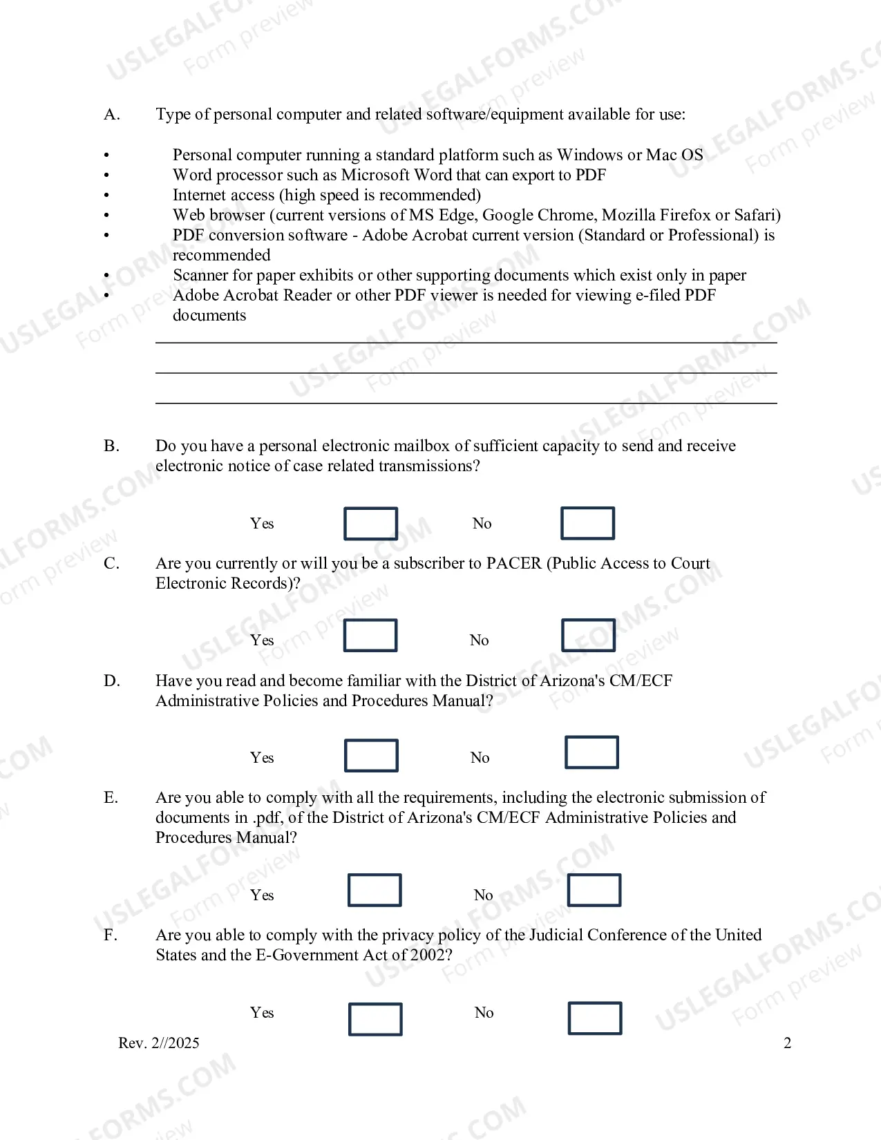 Preview Motion To Allow Electronic Filing By A Party Appearing Without An Attorney And Supporting Information
