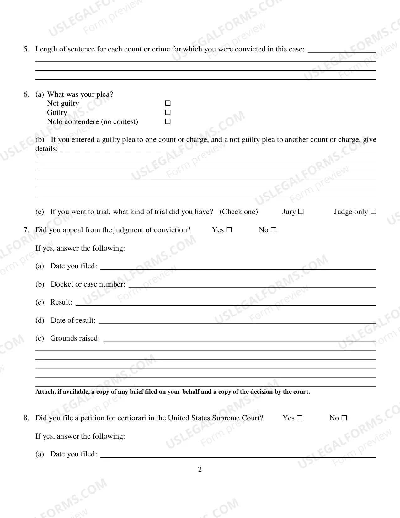 Preview Prisoner Form - Motion to Vacate, Set Aside, or Correct Sentence by a Person in Federal Custody Pursuant to 28 U.S.C. 2255