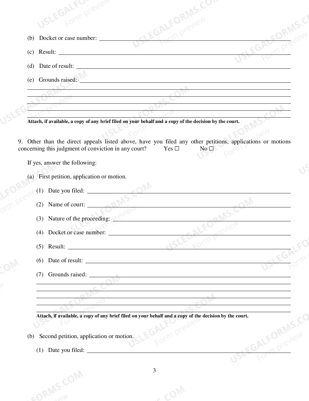 Preview Prisoner Form - Motion to Vacate, Set Aside, or Correct Sentence by a Person in Federal Custody Pursuant to 28 U.S.C. 2255