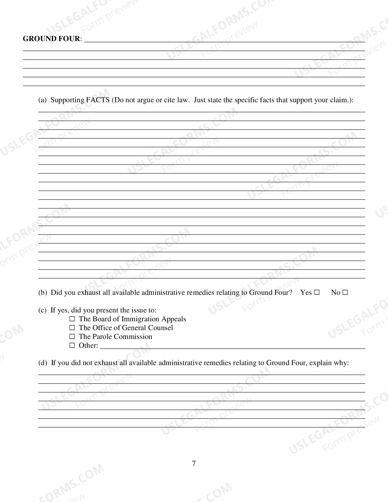 Preview Prisoner Form - Petition for Writ of Habeas Corpus by a Person in Federal Custody Pursuant to 28 U.S.C. 2241