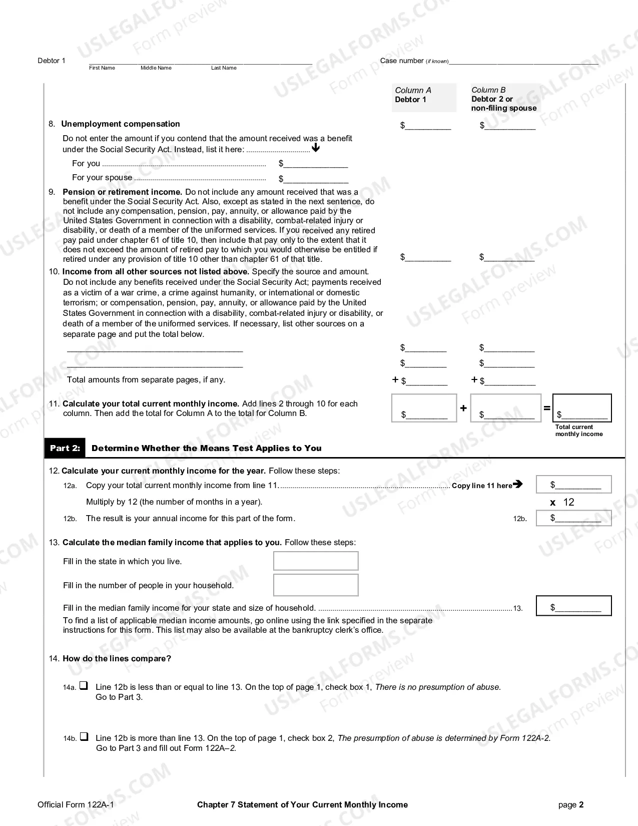 Preview Chapter 7 Statement of Your Current Monthly Income