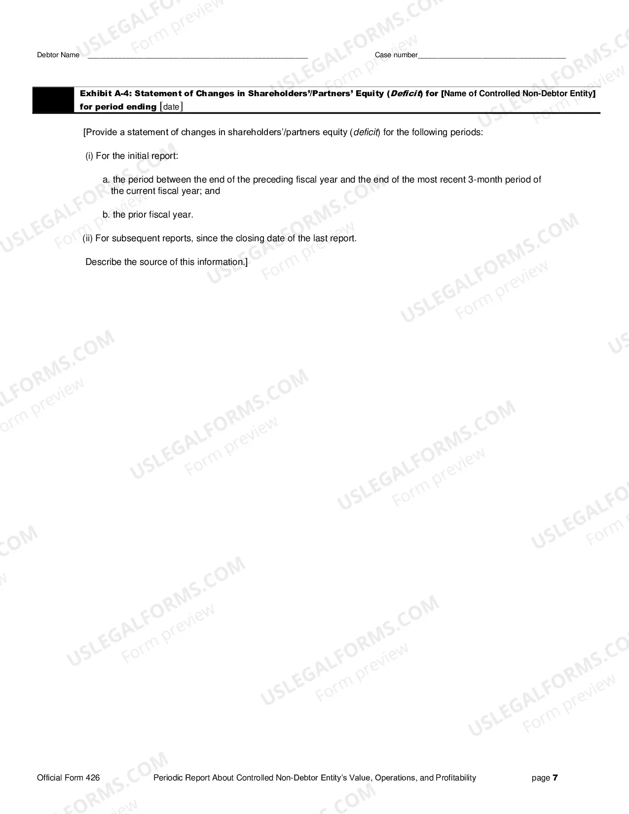 Preview Periodic Report Regarding Value, Operations, and Profitability of Entities in Which the Debtor's Estate Holds a Substantial or Controlling Interest