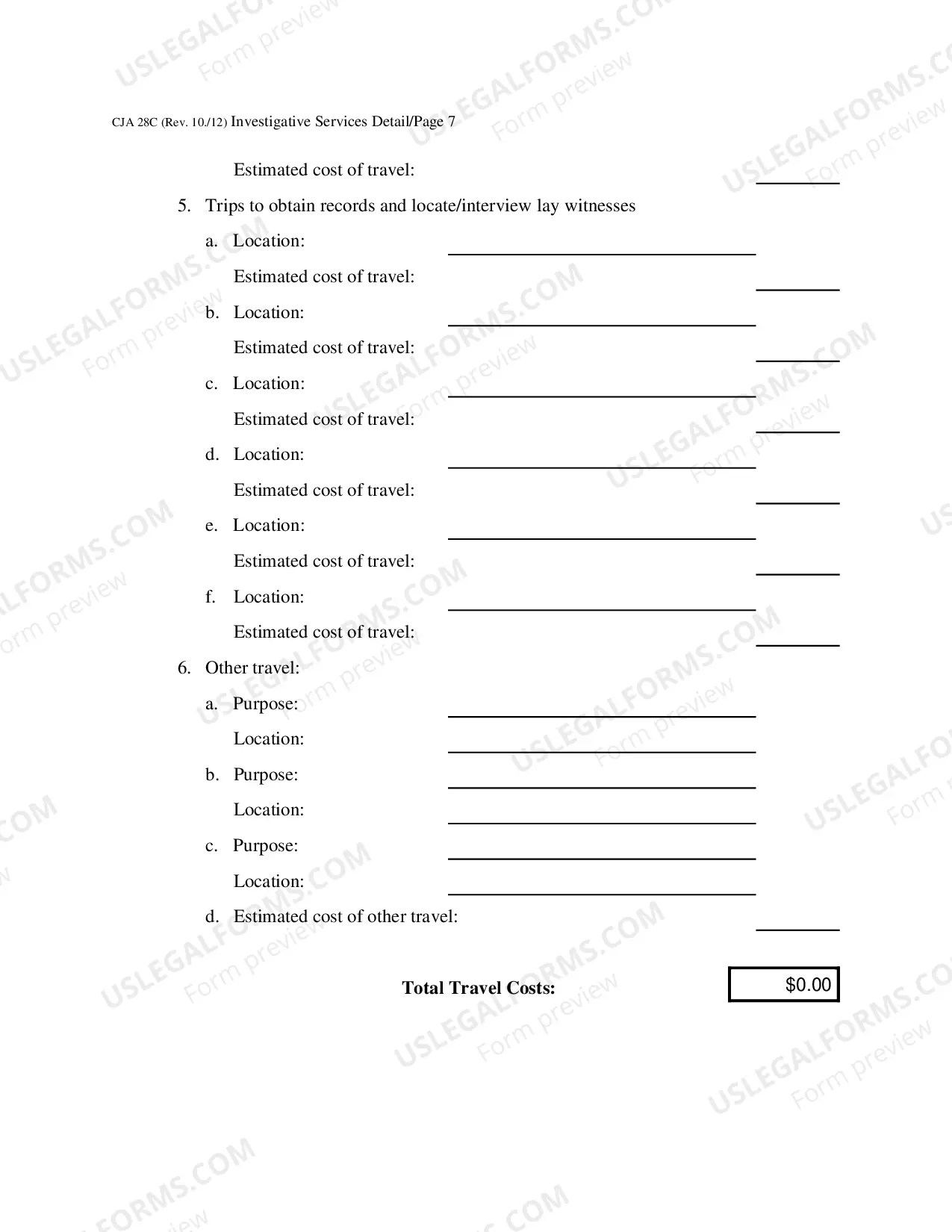 Preview Investigative Services Detailed Budget Worksheet for Non-capital Representations with the Potential for Extraordinary Cost