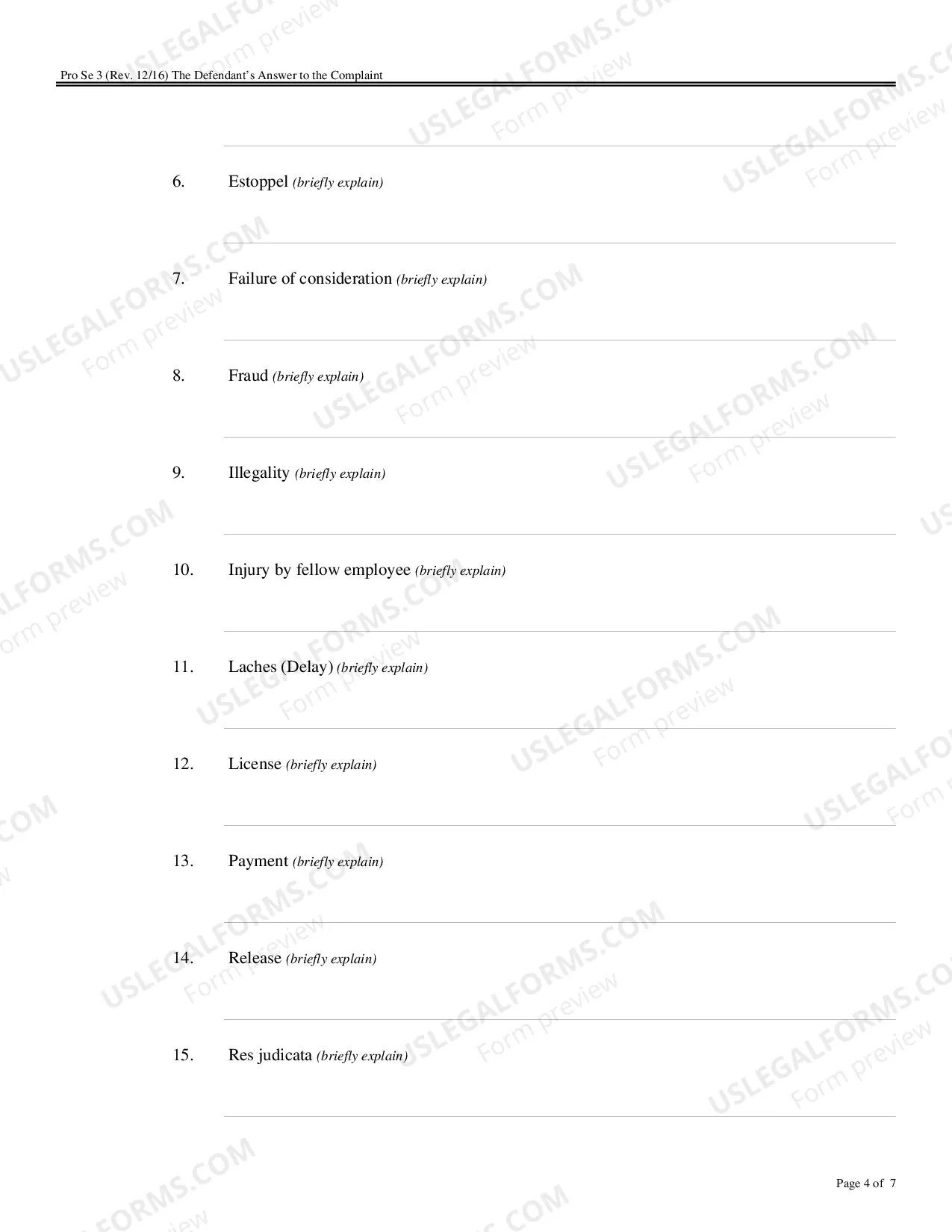 Preview Defendant's Answer to the Complaint