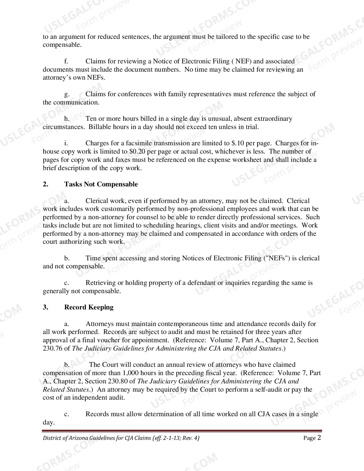 Preview Guidelines for CJA Claims