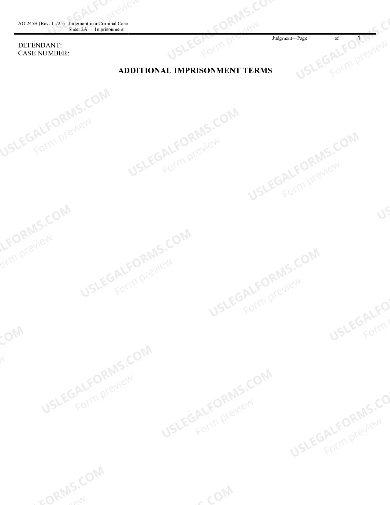 Preview Judgment in a Criminal Case
