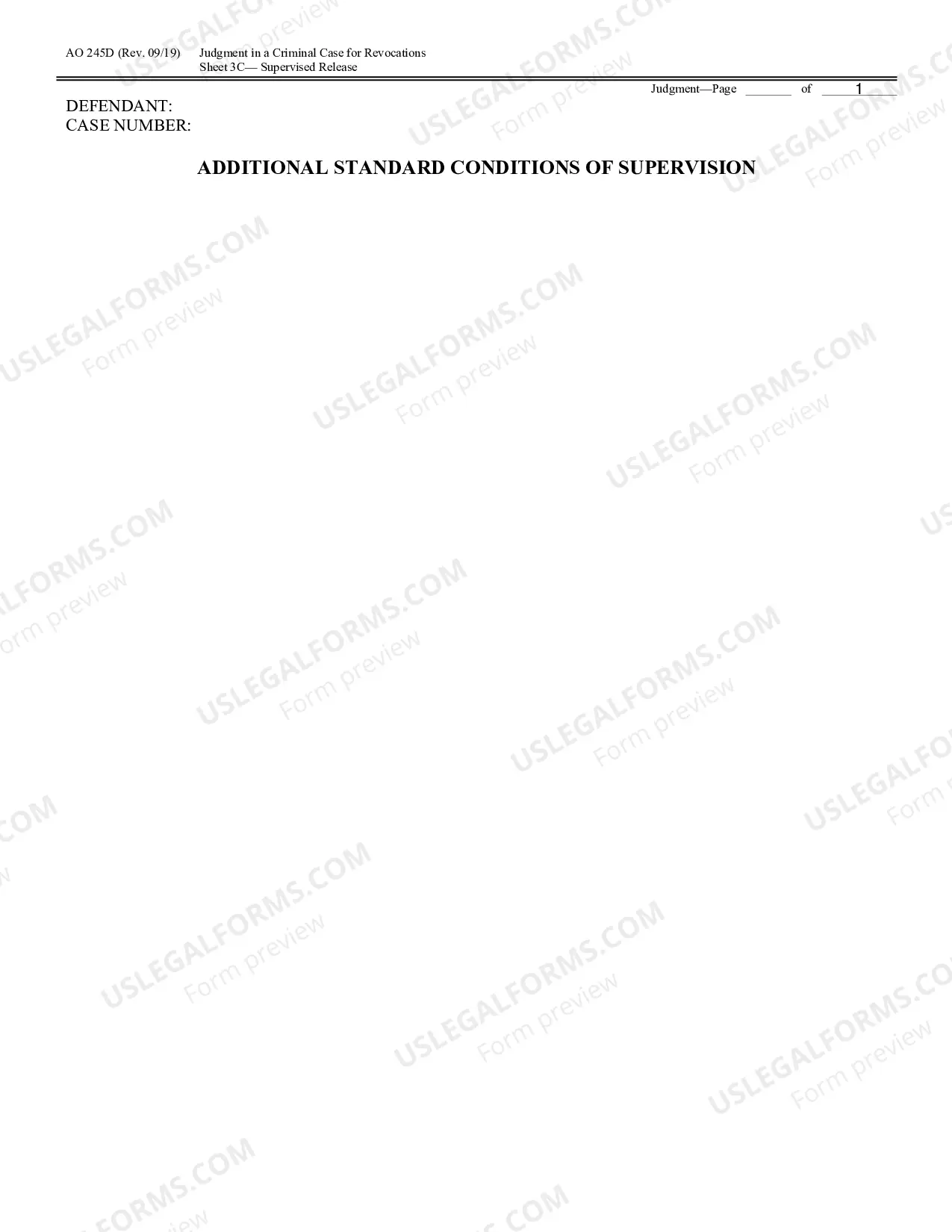 Preview Judgment in a Criminal Case (for Revocation of Probation or Supervised Release)