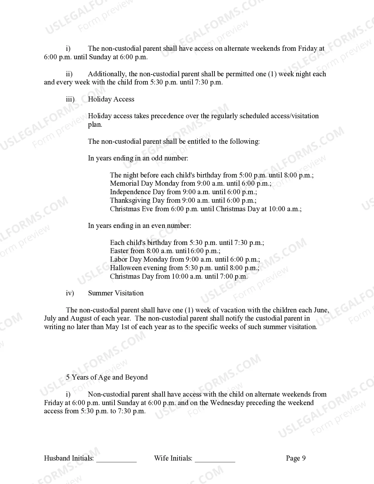 Preview Marital Legal Separation and Property Settlement Agreement where Minor Children and No Joint Property or Debts and Divorce Action Filed