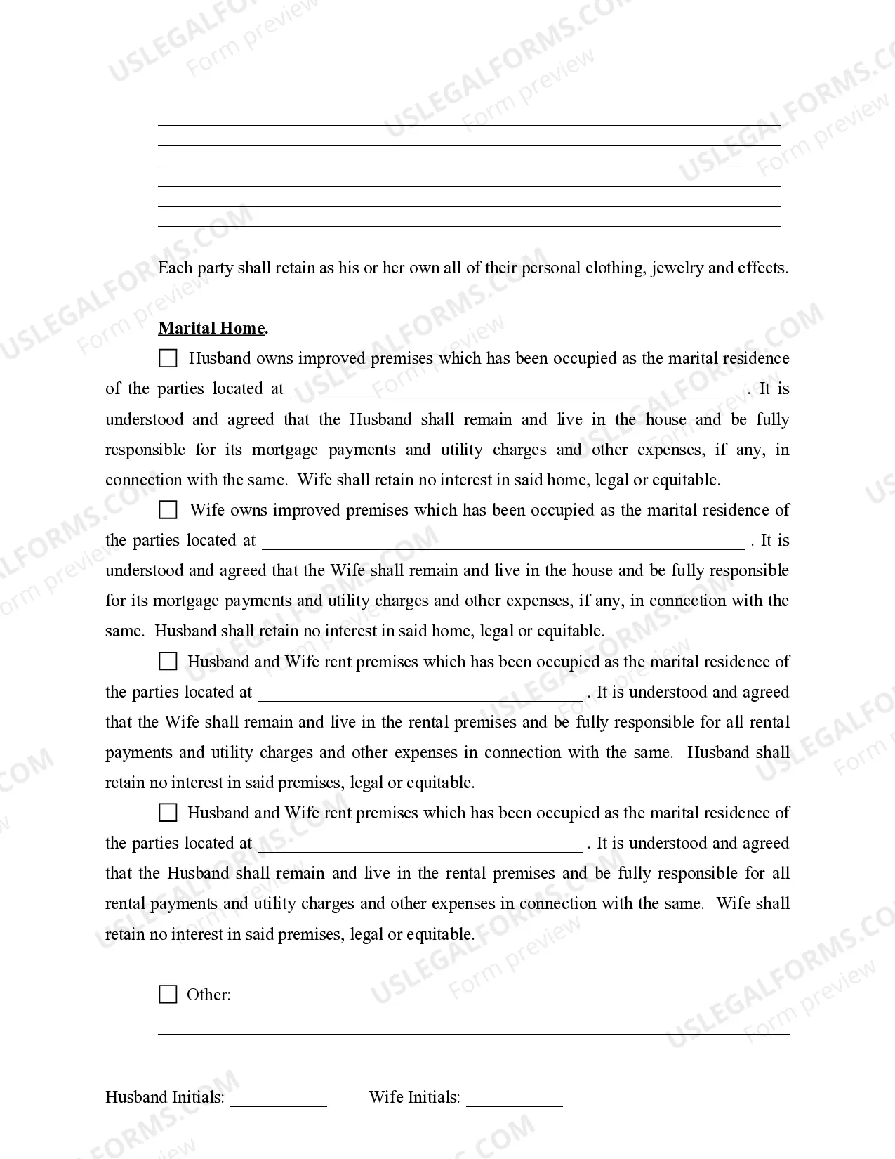 Preview Marital Legal Separation and Property Settlement Agreement Minor Children no Joint Property or Debts effective Immediately