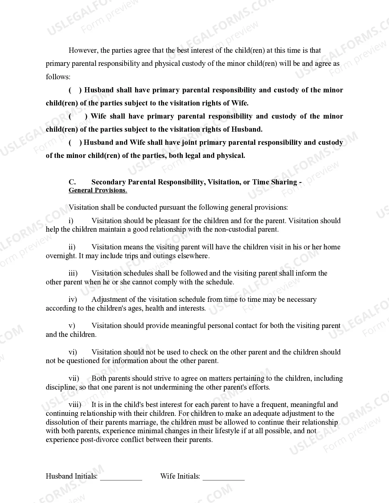 Preview Marital Legal Separation and Property Settlement Agreement Minor Children no Joint Property or Debts effective Immediately