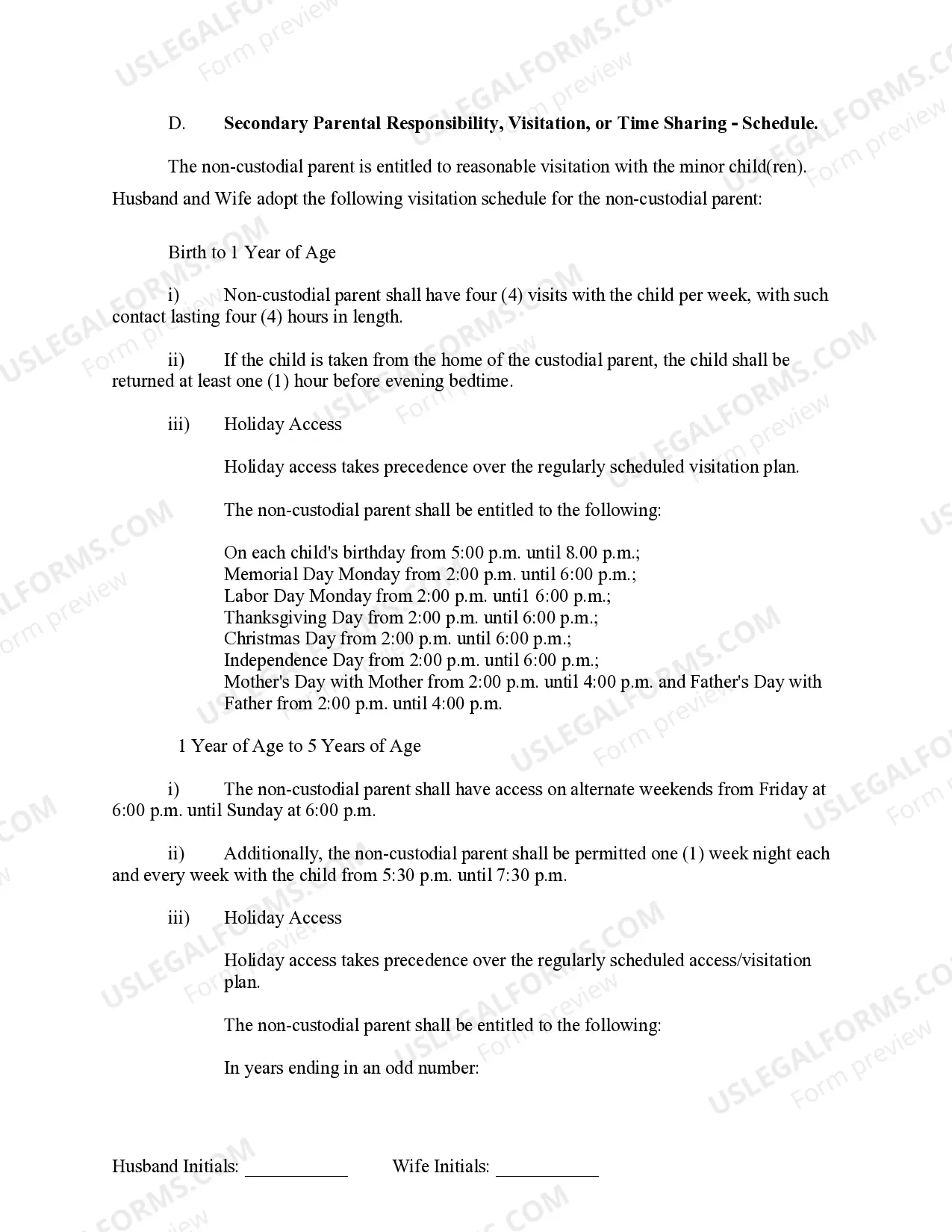 Preview Marital Legal Separation and Property Settlement Agreement Minor Children no Joint Property or Debts effective Immediately