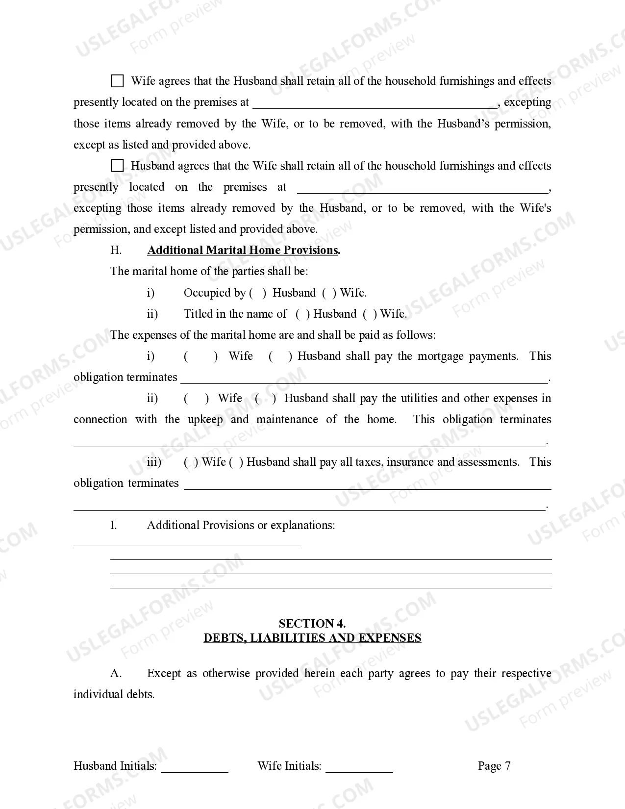 Preview Marital Legal Separation and Property Settlement Agreement Minor Children Parties May have Joint Property or Debts effective Immediately