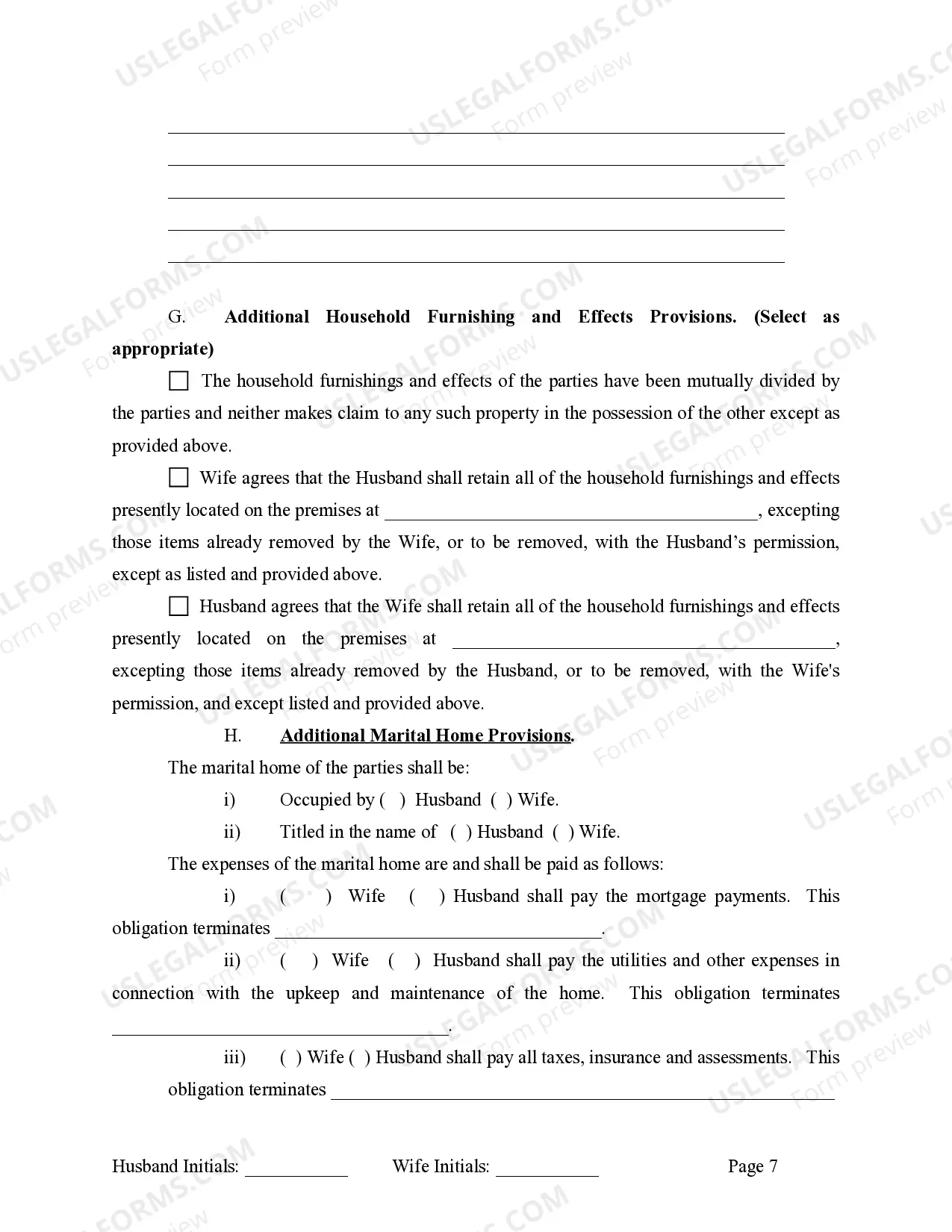 Preview Marital Legal Separation and Property Settlement Agreement where No Children and parties may have Joint Property and / or Debts and Divorce Action Filed