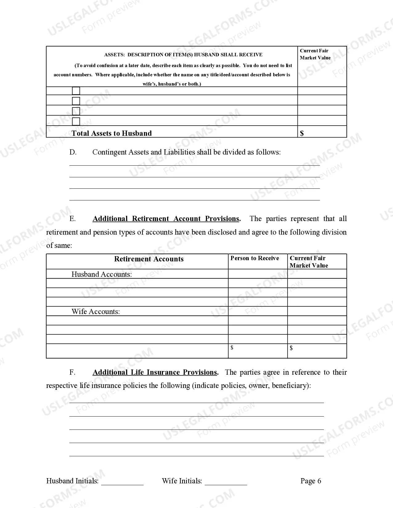 Preview Marital Legal Separation and Property Settlement Agreement no children parties may have Joint Property or Debts effective Immediately
