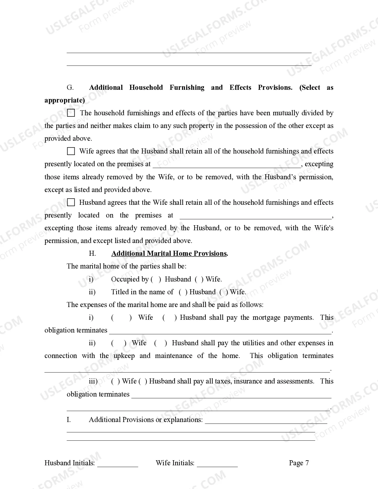 Preview Marital Legal Separation and Property Settlement Agreement no children parties may have Joint Property or Debts effective Immediately