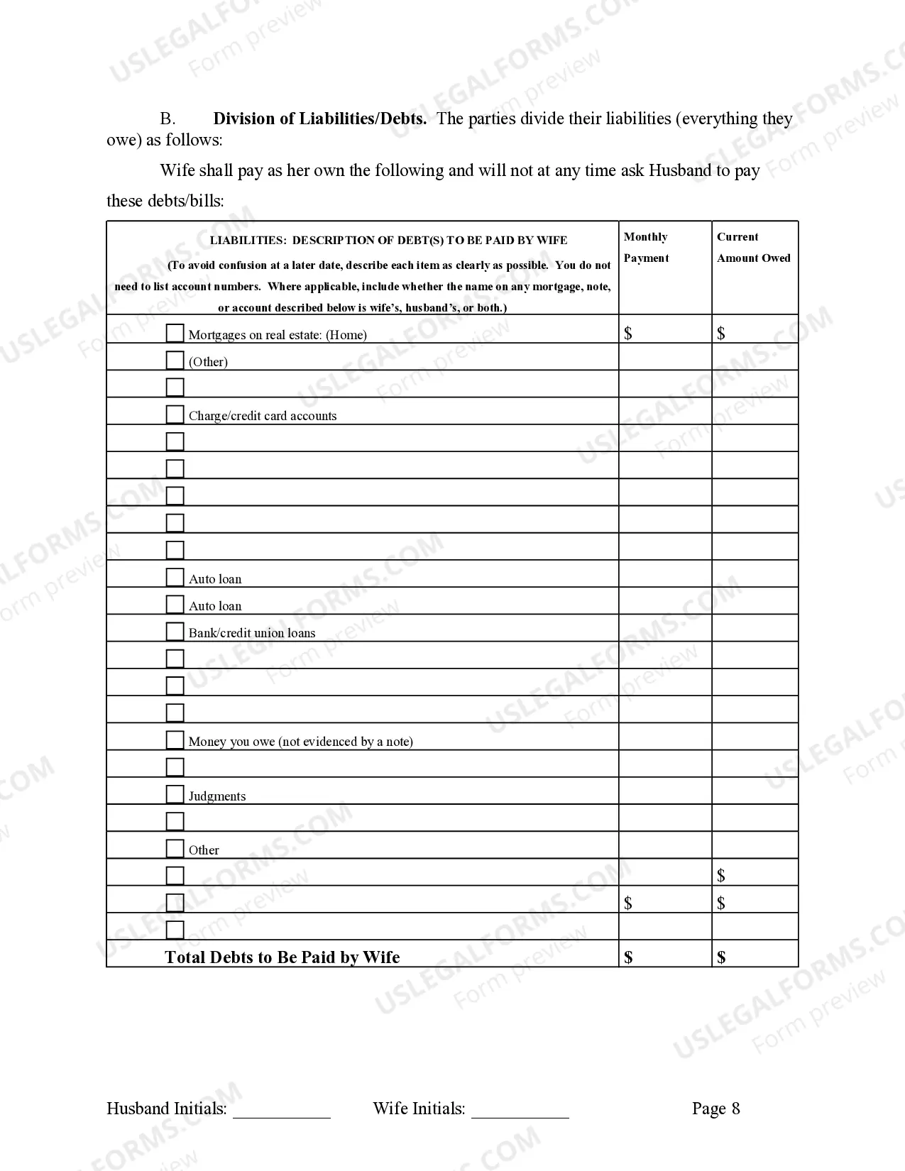 Preview Legal Separation and Property Settlement Agreement with Adult Children - Marital - Parties May have Joint Property or Debts - Effective Immediately