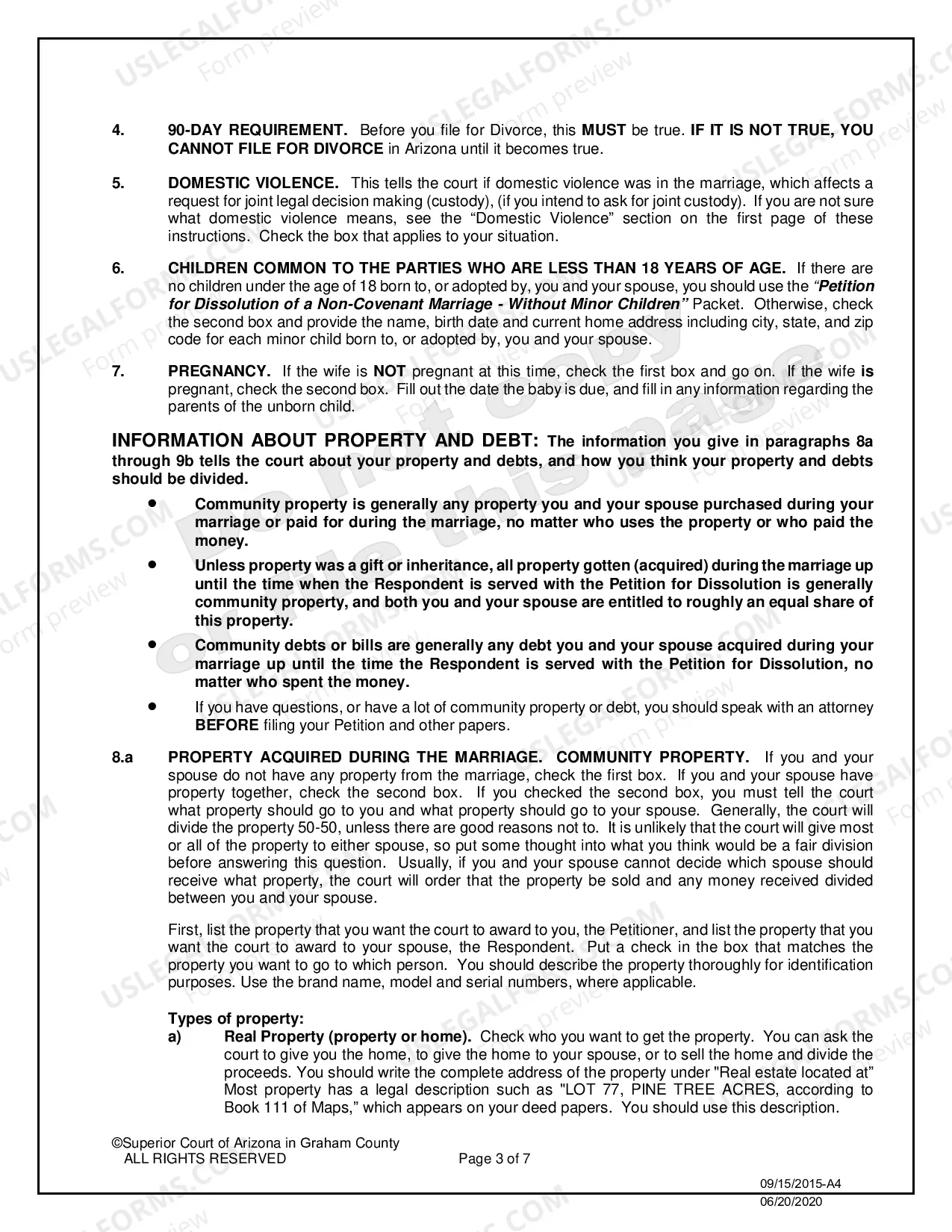 Preview Divorce in a Non Covenant Marriage with Minor Children - Petitioner Only