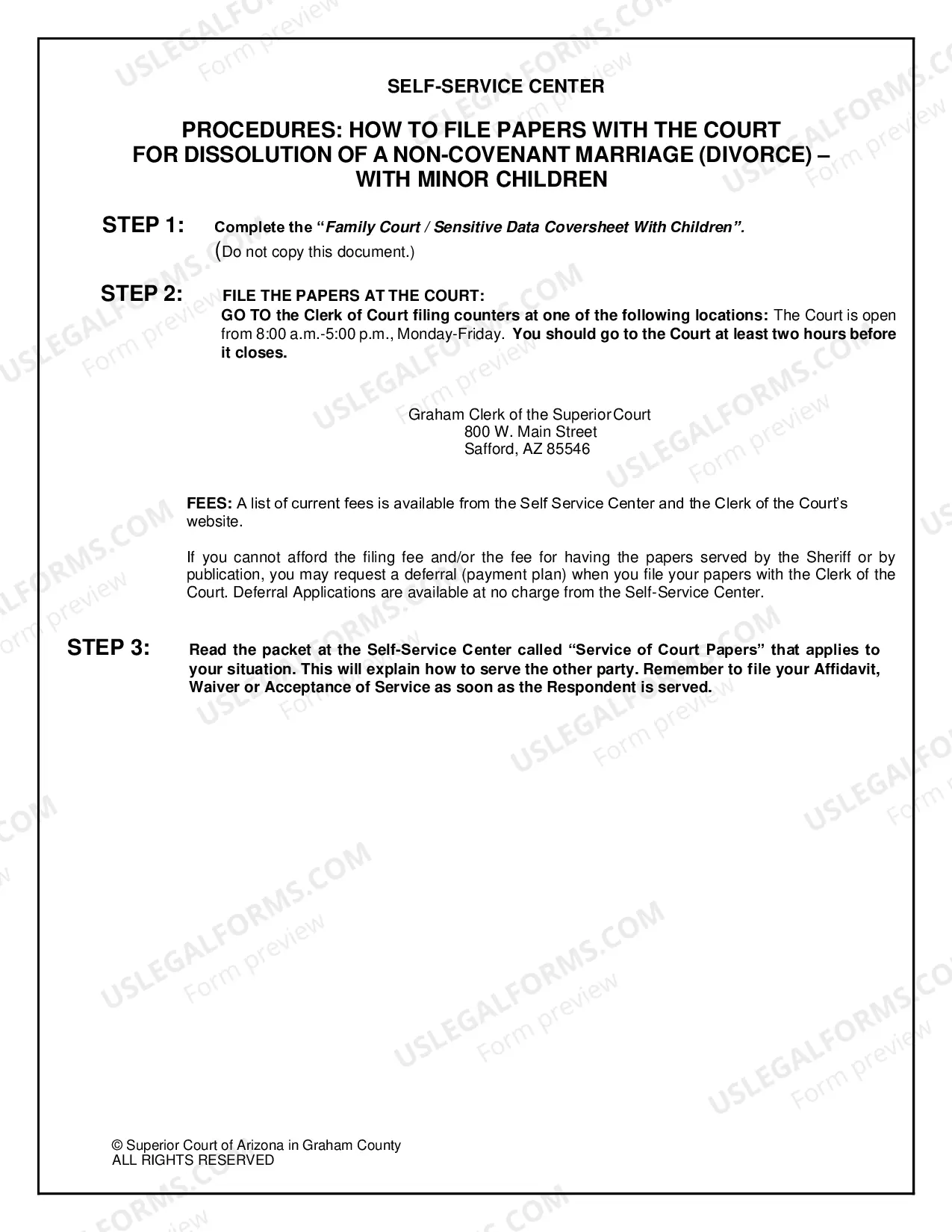 Preview Divorce in a Non Covenant Marriage with Minor Children - Petitioner Only