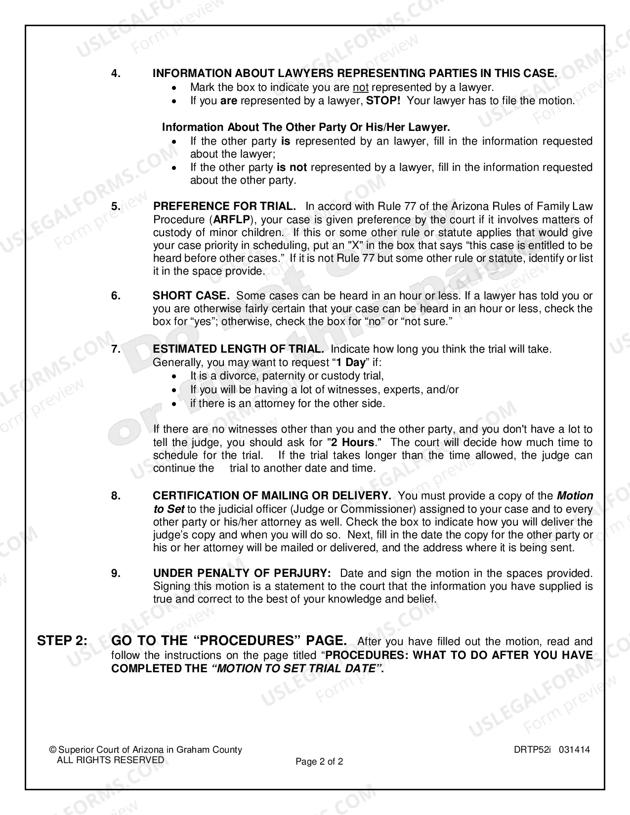 Preview Motion to Set Trial Date