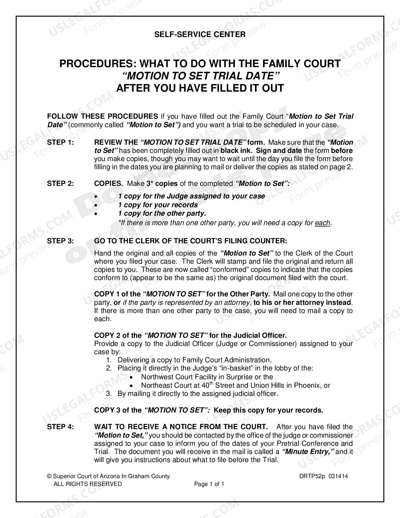 Preview Motion to Set Trial Date