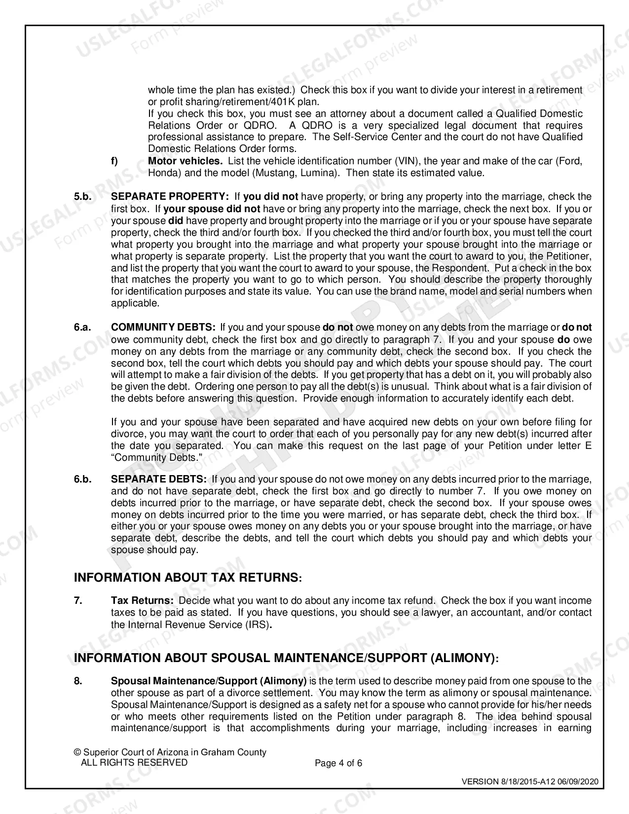 Preview Divorce in a Non Covenant Marriage without Minor Children - Petitioner Only