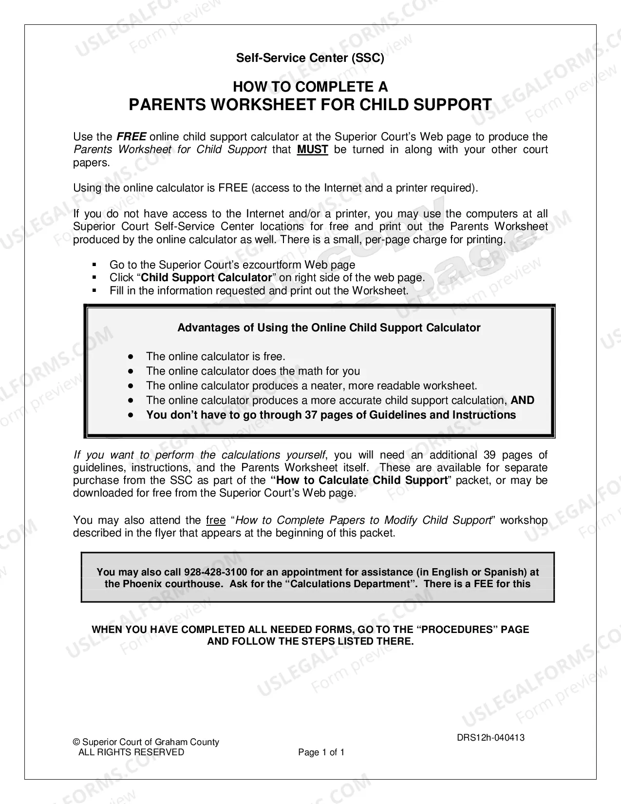 Preview Child Support Worksheet