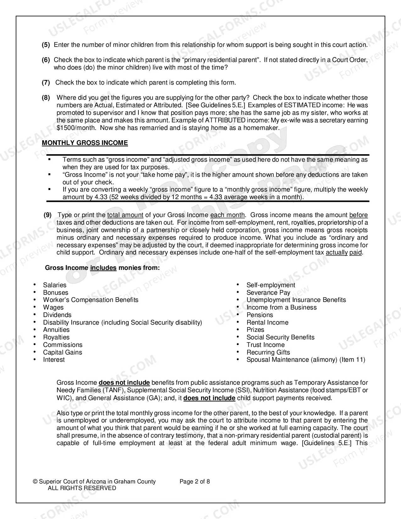 Preview Child Support Worksheet