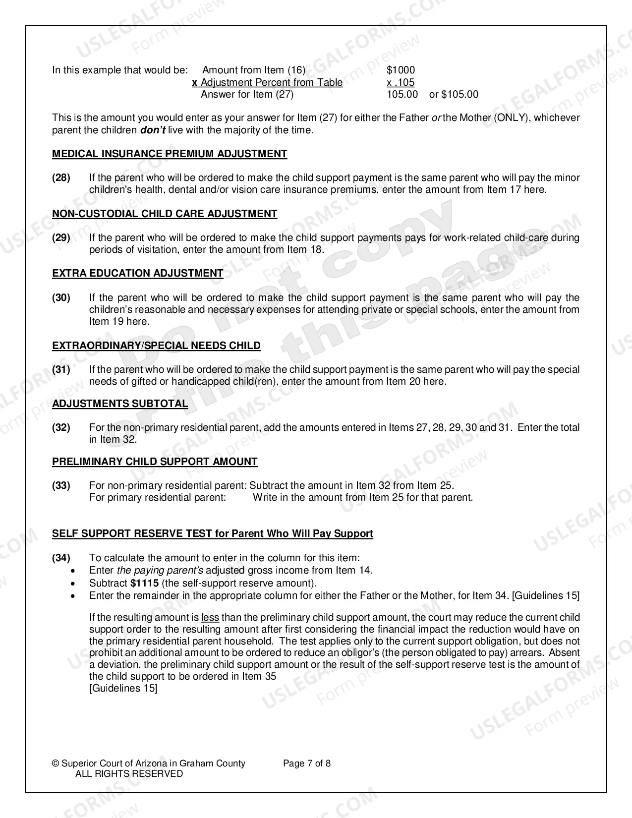 Preview Child Support Worksheet