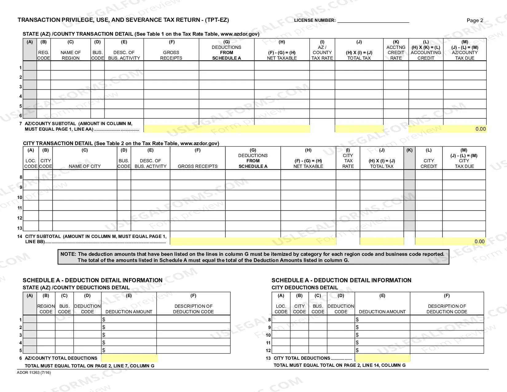 Preview Transaction Privilege Use And Severance Tax Return