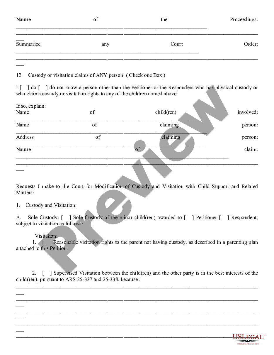 page 5 Petition to Modify Child Custody, Visitation and Support preview