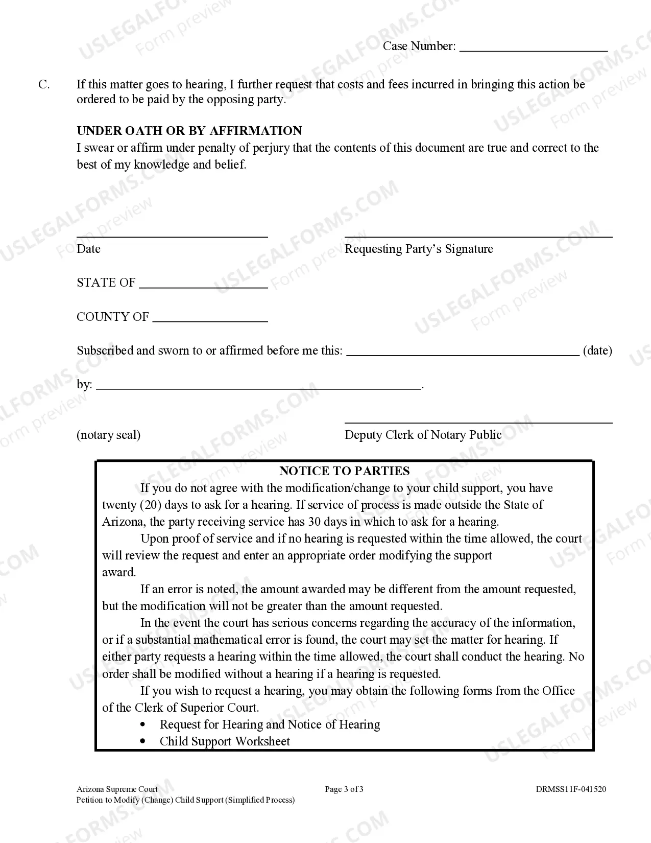 Preview Request to Modify Child Support Pursuant to Guidelines