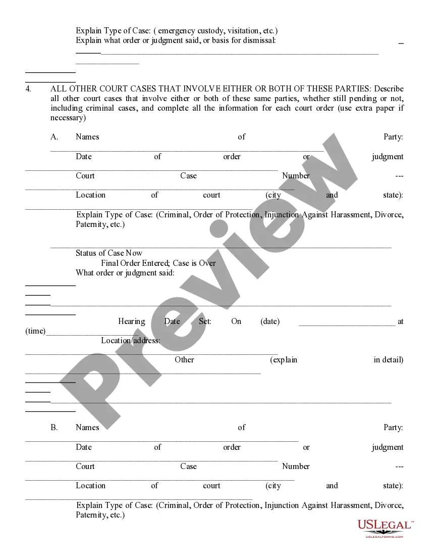 Preview Petition for Emergency Orders for Minor Children