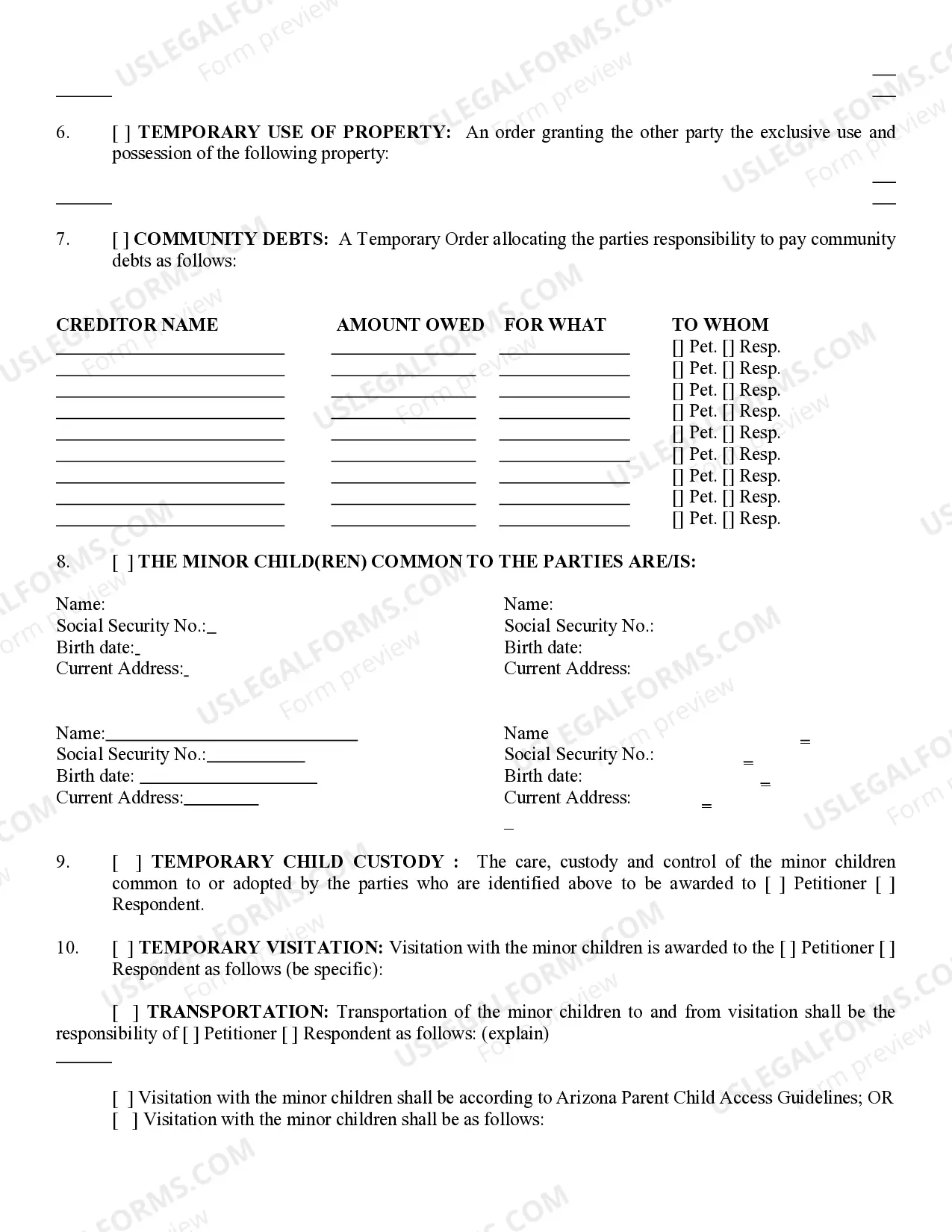 Preview Petition to stop (Terminate) Income Withholding order