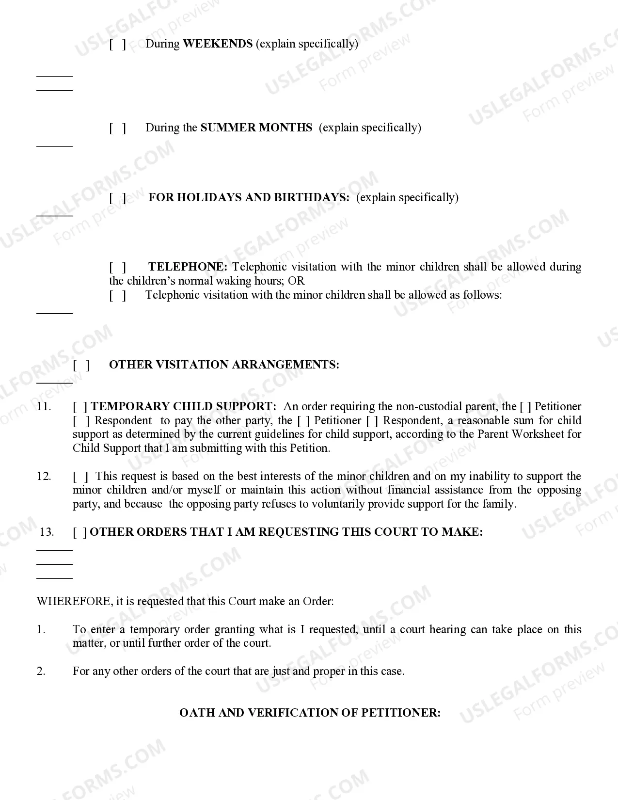 Preview Petition to stop (Terminate) Income Withholding order